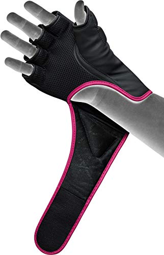 RDX Guantes MMA para Artes Marciales Grappling Entrenamiento, Maya Hide Cuero Kara Sparring Guantillas Lucha Krav Maga y Combate Training Muay Thai Kickboxing