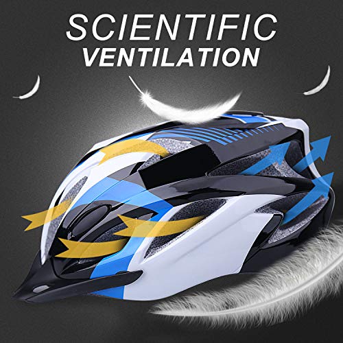 Shinmax Casco de Bicicleta Certificado CE Casco de Bicicleta para Hombre con Visera Desmontable Casco de Ciclismo Ligero Protección Seguridad Tamaño Ajustable Ciclismo Carretera Montaña Adultos