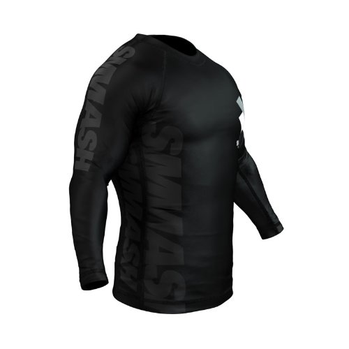 SMMASH Shadow Rashguard Hombre Manga Larga, Camisetas Hombre para MMA, Artes Marciales, Krav Maga, BJJ, K1, Karate, Material Transpirable y Antibacteriano, (S)
