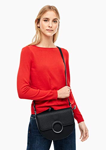 s.Oliver Red Label - Bolso bandolera para mujer con anillo de metal, color negro