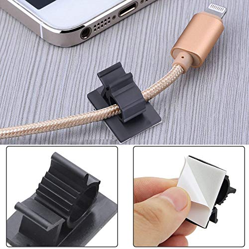 Sujeta Cables, JTDEAL Clips de Cable Ajustable (50pcs), Nylon Cable Abrazadera de Alambre Organizador, Ordenador Cable Eléctrico Sistema de Gestión de Cable de Plástico para Coche/Oficina/Casa