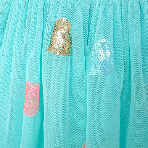 Sunny Fashion Chicas Falda Azul Corazón Lentejuelas Espumoso Tutu Bailando 7-8 años
