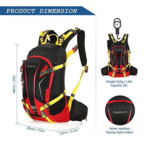 TOMSHOO Mochila Ciclismo 20L/30L Impermeable para Excursionismo Ciclismo Alpinismo Senderismo Camping al Aire Libre con Cubierta de Lluvia y del Casco