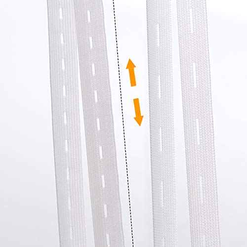 TUKA [30m x 20mm] Elásticas Banda con Ojal, Planas Cinta de elástico de Costura, con Agujero de Botón, para Pantalón Pretinas, Maternidad Ropa, Coser, Ropa Personalizada, DIY. Blanco TKB5091-white