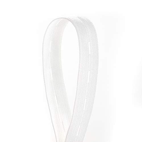 TUKA [30m x 20mm] Elásticas Banda con Ojal, Planas Cinta de elástico de Costura, con Agujero de Botón, para Pantalón Pretinas, Maternidad Ropa, Coser, Ropa Personalizada, DIY. Blanco TKB5091-white