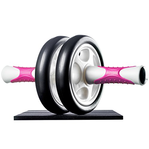 Ultrasport Aparato de abdominales AB Roller / AB Trainer con esterilla para las rodillas,ejercicios de abdominales para hombres y mujeres,rueda de abdominales multifunción,plegable