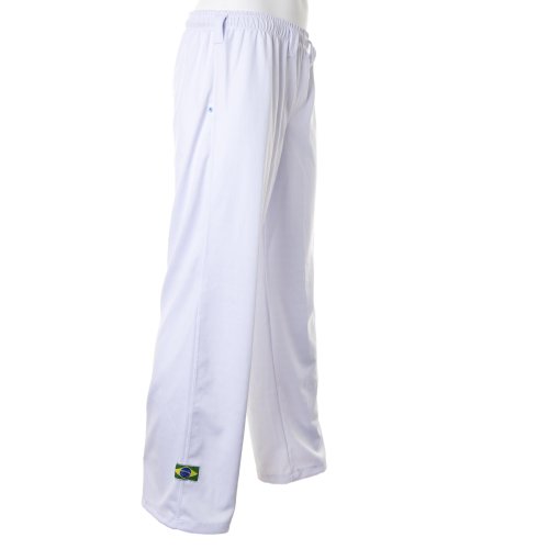 Unisex Blanco Brasil Capoeira Artes Marciales Abada Elástico Pantalones 5 Tallas (L)