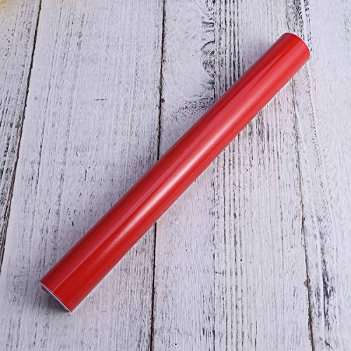 Vosarea Vinilo Adhesivo PVC para Coche Decoración Auto Vehículo Vinilo Traslucido de Coche Rojo Brillante 30X152CM