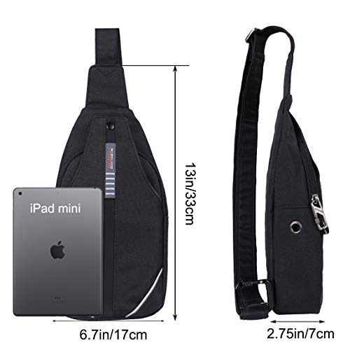 Waterfly Mochila Bandolera Mochila Cruzada Pecho Mochila Bolso Pequeño para Ciclismo Deportivo Hombre y Mujer (Negro)