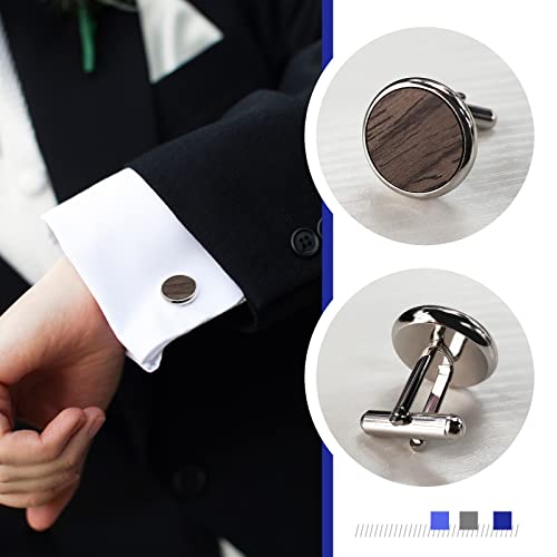 1 par de gemelos de madera natural a la moda clásica camisa gemelos manga brazalete enlace joyería delicado regalo para hombres padre novio ropa accesorios decoración