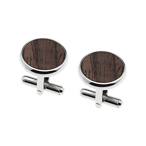 1 par de gemelos de madera natural a la moda clásica camisa gemelos manga brazalete enlace joyería delicado regalo para hombres padre novio ropa accesorios decoración