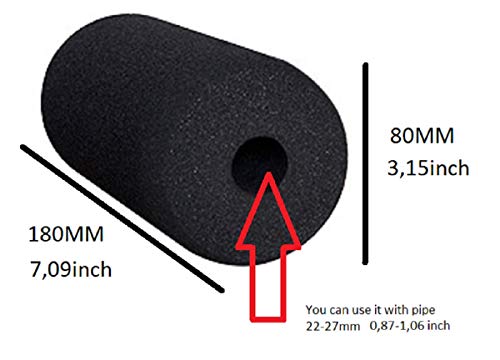 2 rodillos de repuesto de espuma para máquina de ejercicio de fitness 180 x 80 mm (2 piezas)