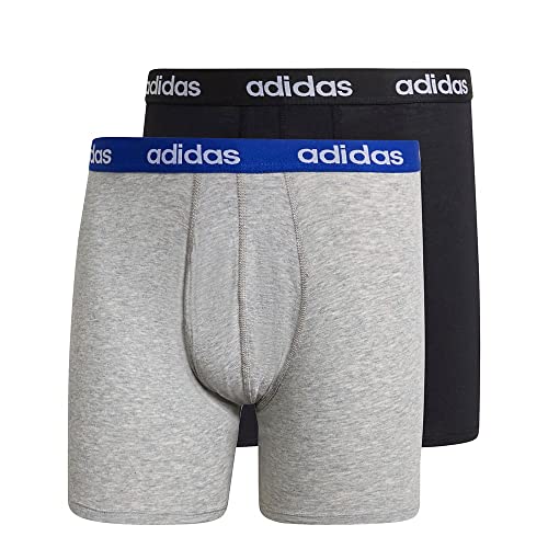 adidas GN2072 Linear Brief 2p Brief Mens Black/Medium Grey Heather L