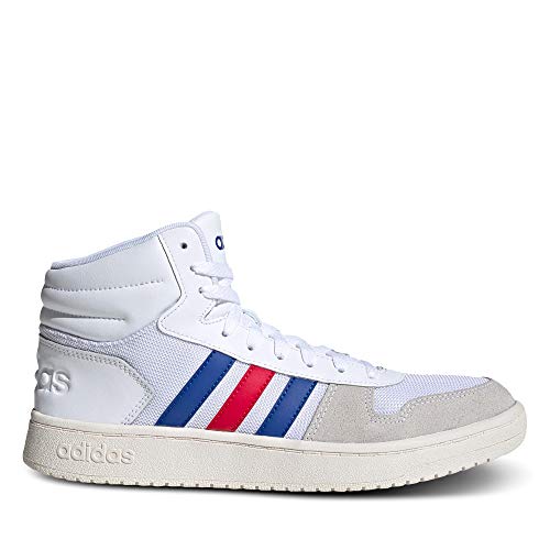 adidas Hoops 2.0 Mid, Zapatillas Hombre, FTWBLA/Reauni/Escarl, 45 1/3 EU