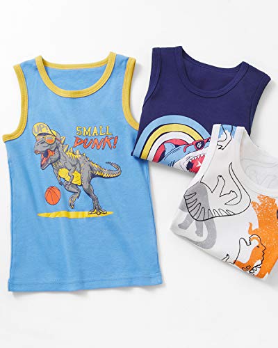 Adorel Camisetas Interiores Algodón para Niños Paquete de 3 Baloncesto & Surfing 4-5 Años (Tamaño del Fabricante 130)