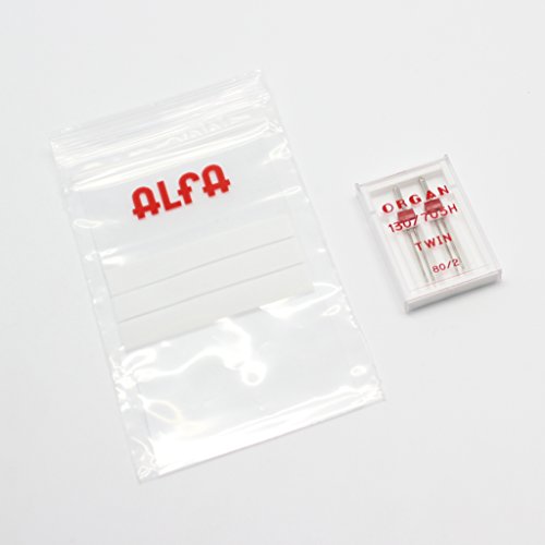 Alfa - Agujas dobles para máquina de coser Nº80, acero inoxidable