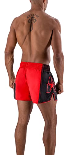 Anthem Athletics Infinity G2 Muay Thai Shorts - Kickboxing, Thai Boxing - Rojo y negro G2 - Pequeño