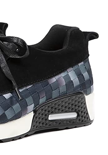 B M BERNIE MEV NEW YORK Women's Carly Shoes - Una Deportiva Zapatilla Ultra Ligera, Confort, perfercto para Caminar, con Plantilla de Memory Foam y Suela Ultra Ligero (Black Ombre, Numeric_36)
