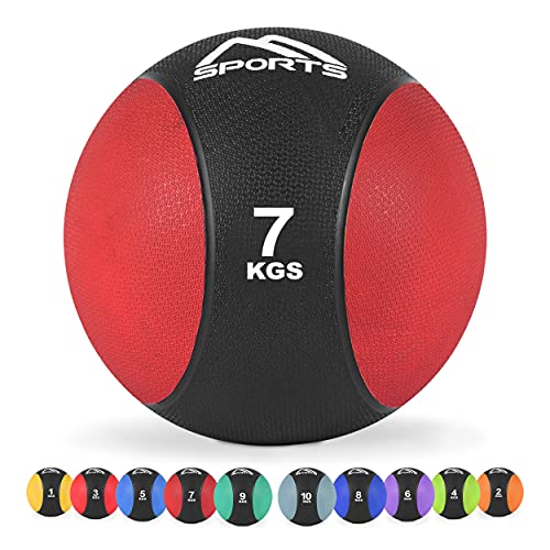 Balón medicinal 1 - 10 kg - calidad de gimnasio profesional con póster de ejercicios, medicinal