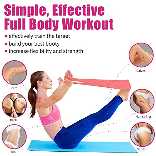 Bandas Elasticas Fitness, 2M Cintas Elásticas Bandas de Resistencia Ideales para Mujer y Hombre Pilates, Fisioterapia, Yoga Estiramientos, Musculacion, Piernas, Fuerza Entrenamiento (Pink_Blue)