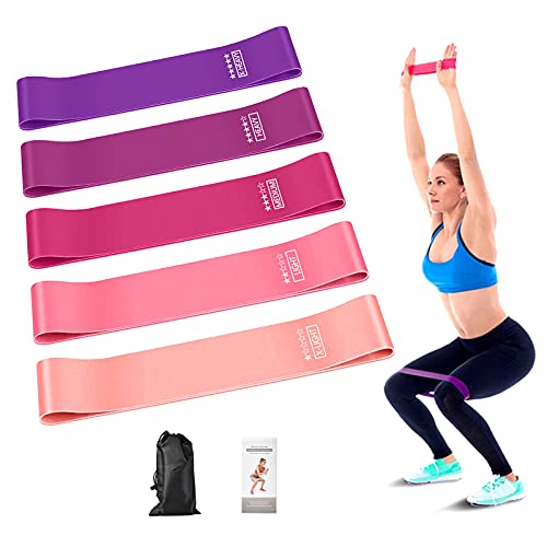 Bandas Elásticas Fitness/Bandas de Resistencia Bandas Elasticas Musculacio Banda elástica Látex Natural Bandas para Entrenar Piernas Glúteos Yoga, Pilates, Crossfit, Musculacion y Recuperación