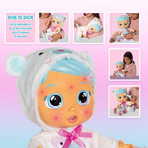 BEBÉS LLORONES Kristal está malita | Muñeca interactiva para jugar a médico; llora de verdad y se pone malita - Juguete y Regalo para niñas y niños +18 Meses