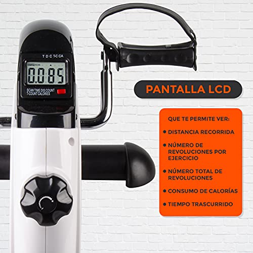 Bonplus BP | Pedaleador Estático para Personas Mayores | Entrenamiento de Brazos y Piernas Mejorando la Circulación | Rehabilitación | Alivia el Dolor | Pantalla LCD | Salud