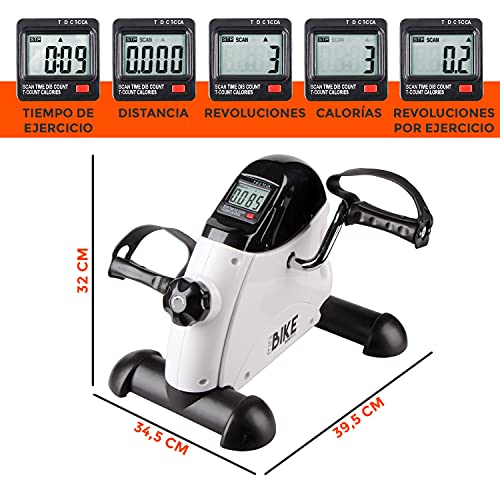 Bonplus BP | Pedaleador Estático para Personas Mayores | Entrenamiento de Brazos y Piernas Mejorando la Circulación | Rehabilitación | Alivia el Dolor | Pantalla LCD | Salud