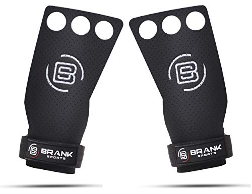 BRANK SPORTS Calleras para Crossfit de Cuero Panther 2 y 3 Agujeros para protección de Las Manos | para Gimnasia, o calistenia | Extensión de la garantía ofrecida (3H, S)