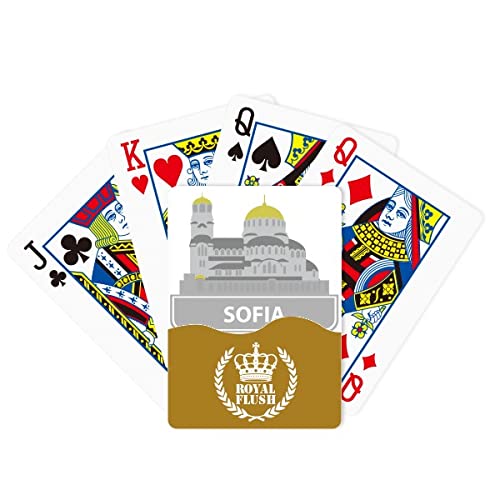 Bulgaria - Juego de cartas de juego de póquer con diseño de monumento gris