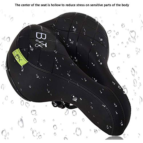 BWBIKE Cojín de asiento de bicicleta flexible y ancho, diseño a prueba de golpes, para bicicleta de montaña, bicicleta plegable, bicicleta de carretera, bicicleta de spinning, bicicletas de ejercicio