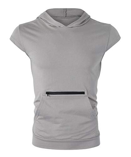 Cabeen Camiseta de Tirantes Deportiva Fitness Sudadera con Capucha Sin Mangas para Hombre Culturismo Gym Tank Top con Bolsillos