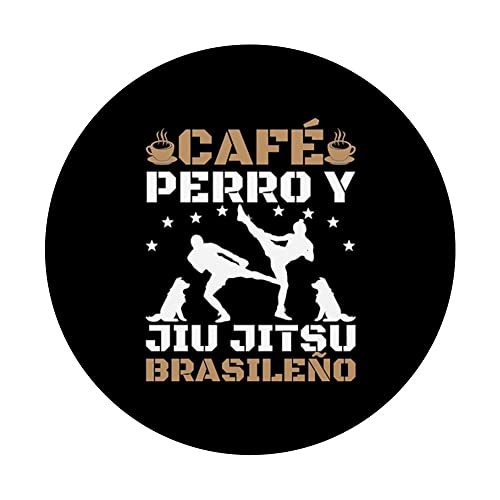 Café Perro Y Jiu Jitsu Brasileno MMA Artes Marciales Regalo PopSockets PopGrip Intercambiable