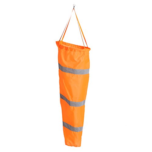 Cafopgrill Fluorescente Naranja Direccional Manga de Viento Aeropuerto Manga de Viento Rip-Stop Indicador de calcetín de Viento al Aire Libre Bolsa de medición con cinturón Reflectante Nylon(100CM)