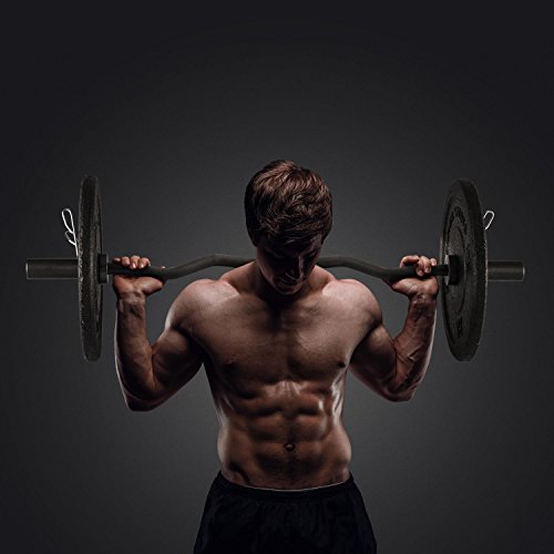 Capital Sports Accretor 120 - Barra z, Barra curl con agarre antideslizante, Barra z musculación de 120 cm, Sleeves de 18 cm, Carga máxima 272 kg, Plano, Negro