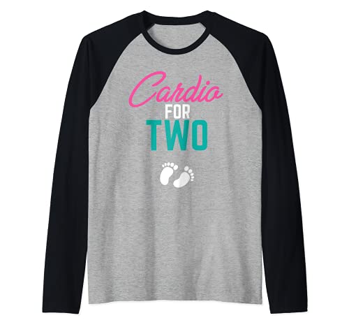 Cardio para dos I Embarazo I Entrenamientos Camiseta Manga Raglan