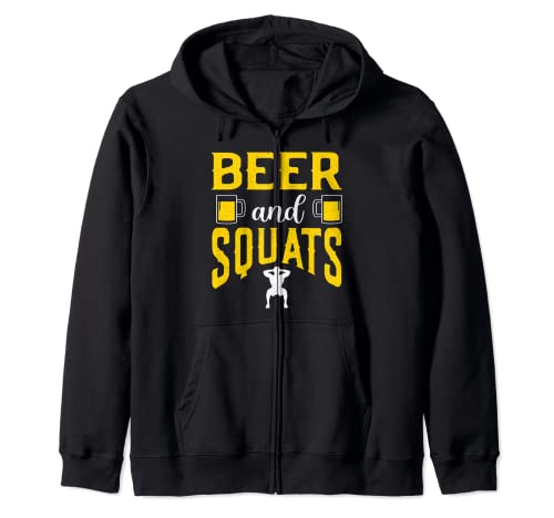 Cerveza y sentadillas Levantamiento de pesas Gimnasio Entren Sudadera con Capucha