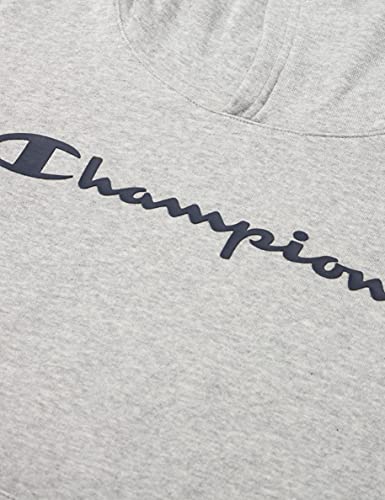 Champion Legacy Classic Logo Sudadera con Capucha, Gris Jaspeado Claro, 15-16 Años para Niños