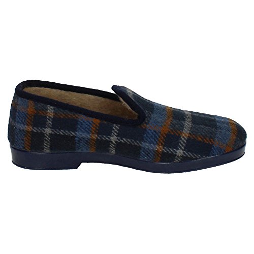 CHAPINES 91 Cuadros PAÑO Cerrada Hombre Zapatillas CASA Azul 42