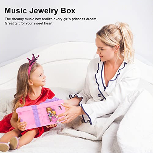 CHICIRIS Joyero Musical para Niña de Ballet, Joyero Musical con Espejo de ABS, Joyero Musical para Niña de Ballet, para Accesorios de Regalo, Almacenamiento para Amigos