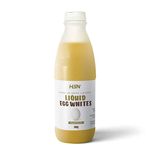 Claras de Huevo Líquida de HSN | 1 Kg = 32 Claras Pasteurizadas por Envase | Procedente de Gallinas Europeas | Alto Aporte de Proteína Sin grasas ni colesterol | No-GMO, Vegetariano, Sin Gluten