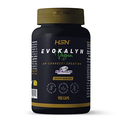 Creatina Alcalina Evokalyn de HSN | Kre-Alkalyn | Aumentar Masa Muscular & Rendimiento Deportivo: + Fuerza + Resistencia | Vegano, Sin Gluten, Sin Lactosa, 120 Cápsulas Vegetales