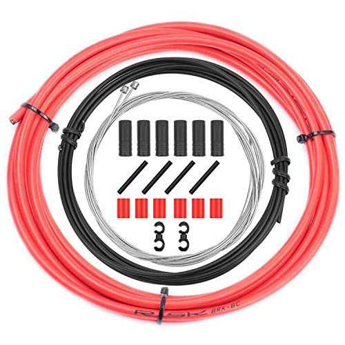 CTRICALVER Juego de cables de cambio de bicicleta y kit de carcasa – Juego de piezas de repuesto de cable universal para bicicleta MTB Road Mountain Bike Reparación (rojo