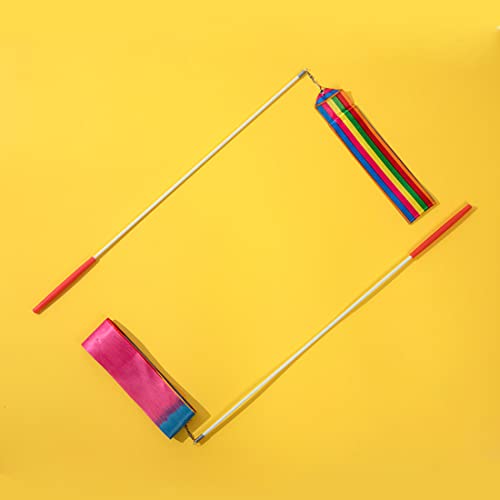 Cuatro Coloridos Cinturones de Fitness Cintas de Gimnasia Rítmica Cintas de Baile Cintas de Gimnasia de Rendimiento Artístico Serpentinas Cintas deportivas Cintas de Baile con Varillas