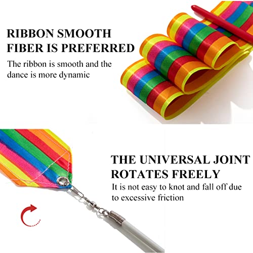 Cuatro Coloridos Cinturones de Fitness Cintas de Gimnasia Rítmica Cintas de Baile Cintas de Gimnasia de Rendimiento Artístico Serpentinas Cintas deportivas Cintas de Baile con Varillas