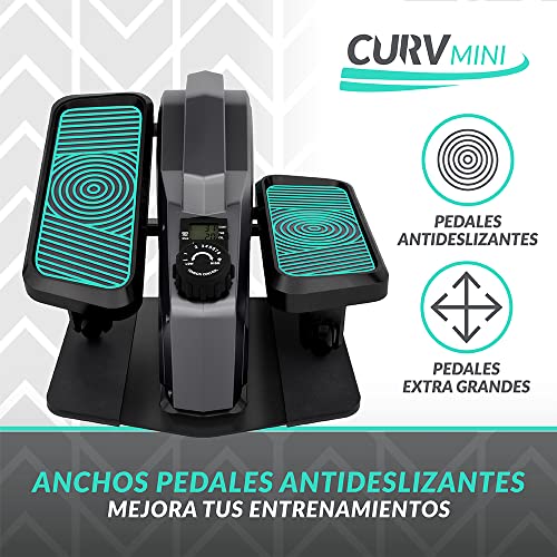 Curv Mini de Bluefin Fitness | Bicicleta Elíptica de Oficina para Entrenar Sentado | Resistencia Regulable | Rueda Motora Silenciosa | Pantalla LCD | Bluetooth | App FitShow para tu Fitness en Casa
