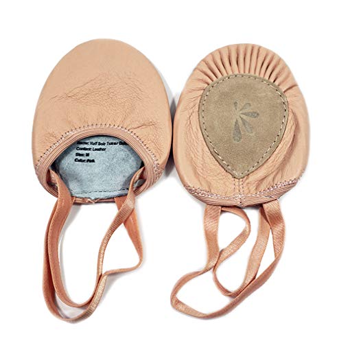 DANCEYOU Punteras Gimnasia Ritmica Zapatillas Media Suela de Cuero Antideslizantes y Duraderas para Ballet Danza del Vientre Jazz Yoga Danza Moderna, Rosa M