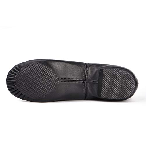 DANCEYOU Zapatos de Baile de Jazz con Cordones Zapatos de Danza Modern Suela Cuero para Niños y Adultos Negro 39 EU