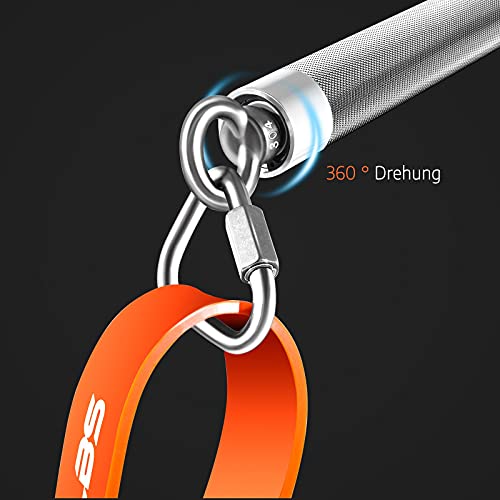 DASKING Juego de barra de resistencia portátil, barra de entrenamiento de fuerza de 500 libras 58cm ,cuatro bandas de resistencia para hombres y mujeres utilizadas para peso muerto y sentadillas