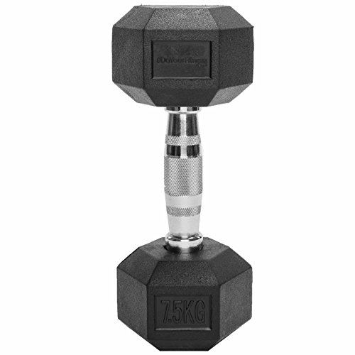 #DoYourFitness Mancuernas hexagonales 2-30 kg - Hierro Fundido con Revestimiento de Goma - Gimnasio o Entrenamiento en Casa (5 Kg)